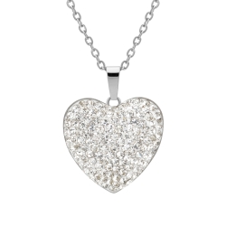 BALCANO - Cuore / Stainless Steel Necklace With Heart Shaped Crystal Pendant