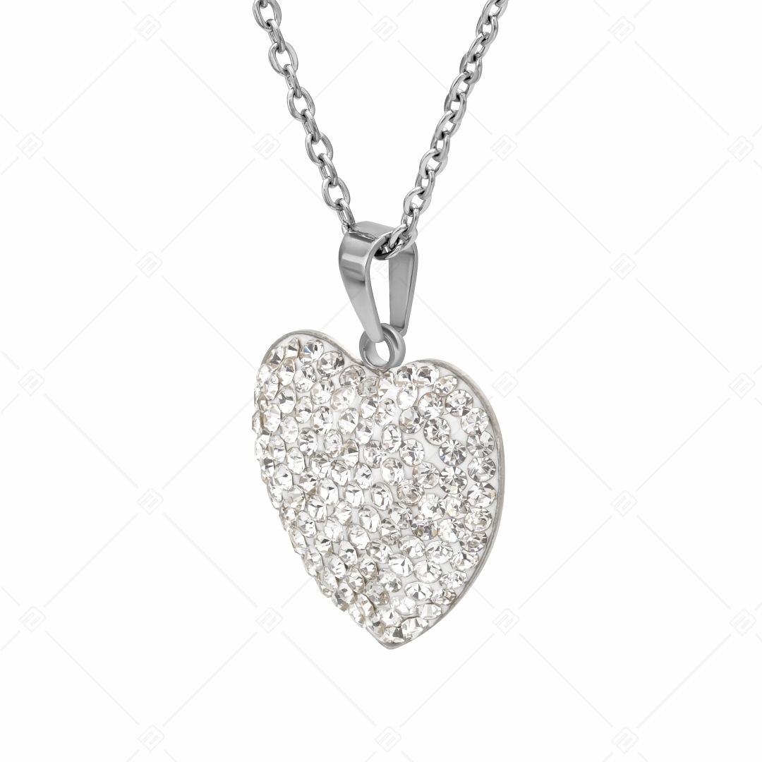 BALCANO - Cuore / Edelstahl Halskette mit Herzförmigem Kristall Anhänger (341005BC00)