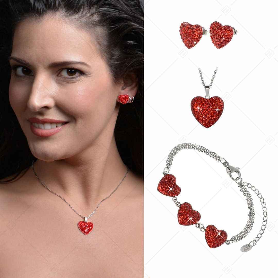 BALCANO - Cuore / Stainless Steel Necklace With Heart Shaped Crystal Pendant (341005BC22)
