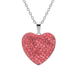 BALCANO - Cuore / Stainless Steel Necklace With Heart Shaped Crystal Pendant