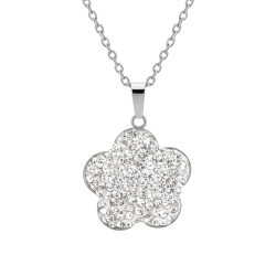 BALCANO - Fiore / Stainless Steel Necklace With Flower Shaped Crystal Pendant