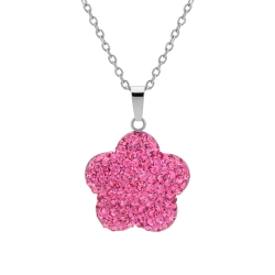BALCANO - Fiore / Stainless Steel Necklace With Flower Shaped Crystal Pendant