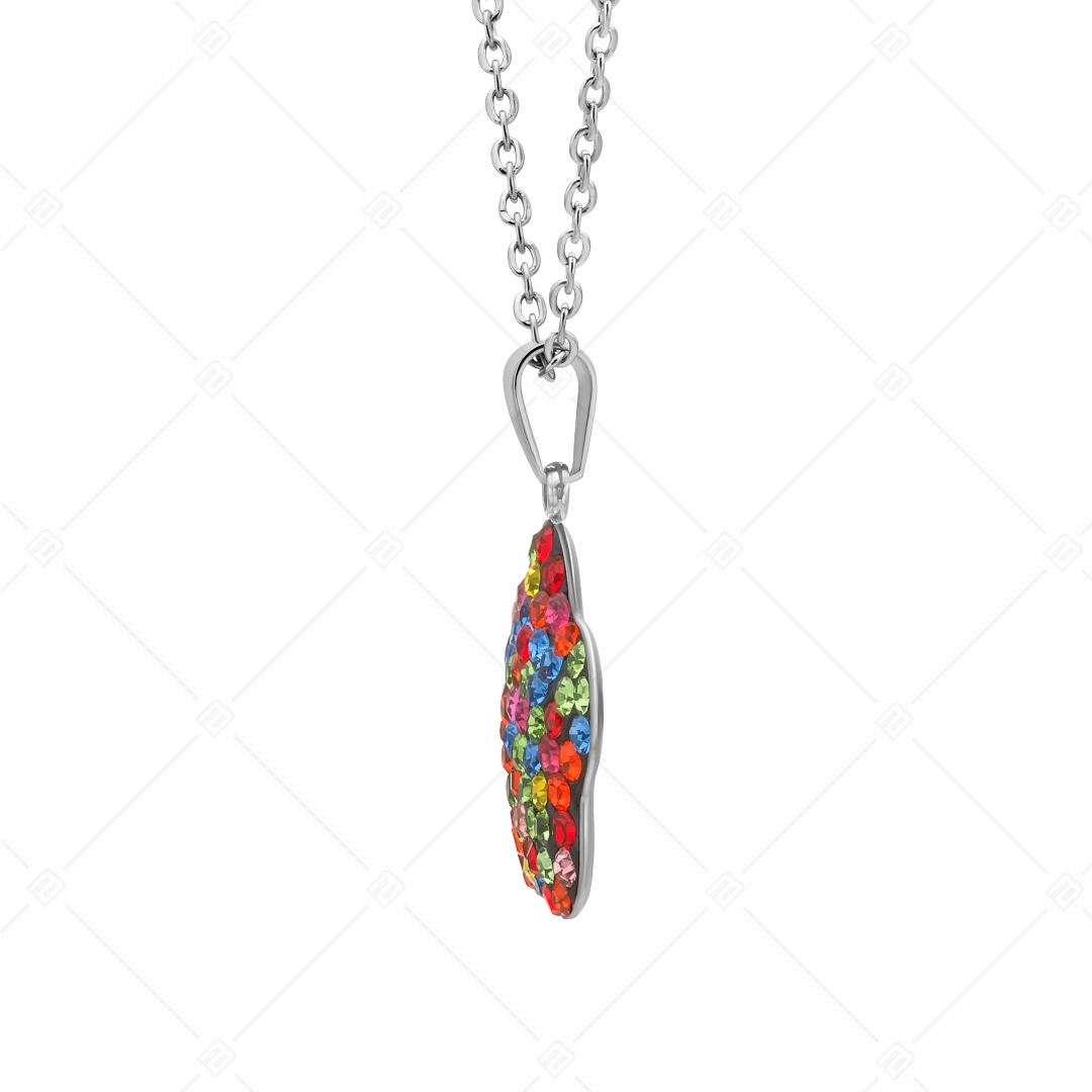BALCANO - Fiore / Edelstahl Halskette mit Blumenförmigem Kristall Anhänger (341006BC89)