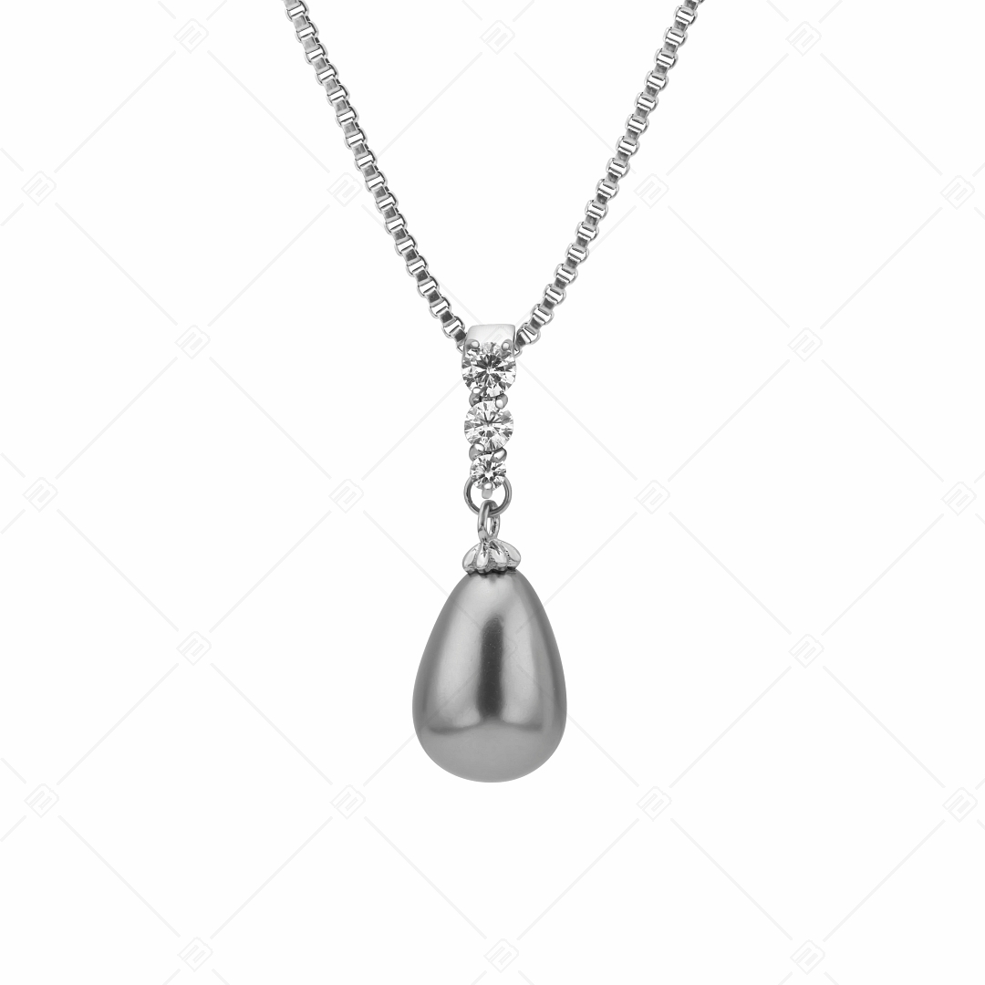 BALCANO - Stilla / Collier en acier inoxydable avec pendentif en forme de goutte en perles de coquillage (341101BC98)