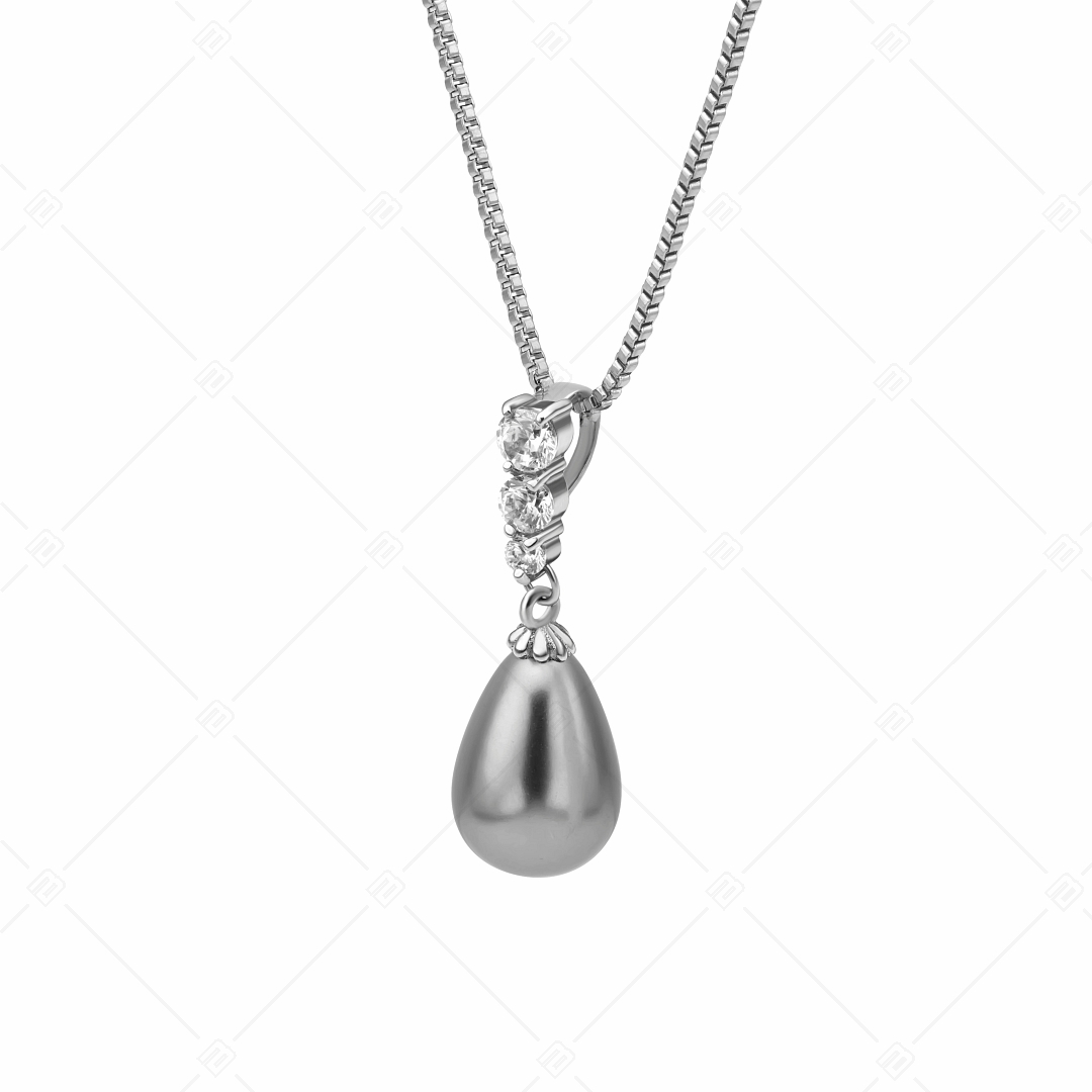 BALCANO - Stilla / Collier en acier inoxydable avec pendentif en forme de goutte en perles de coquillage (341101BC98)