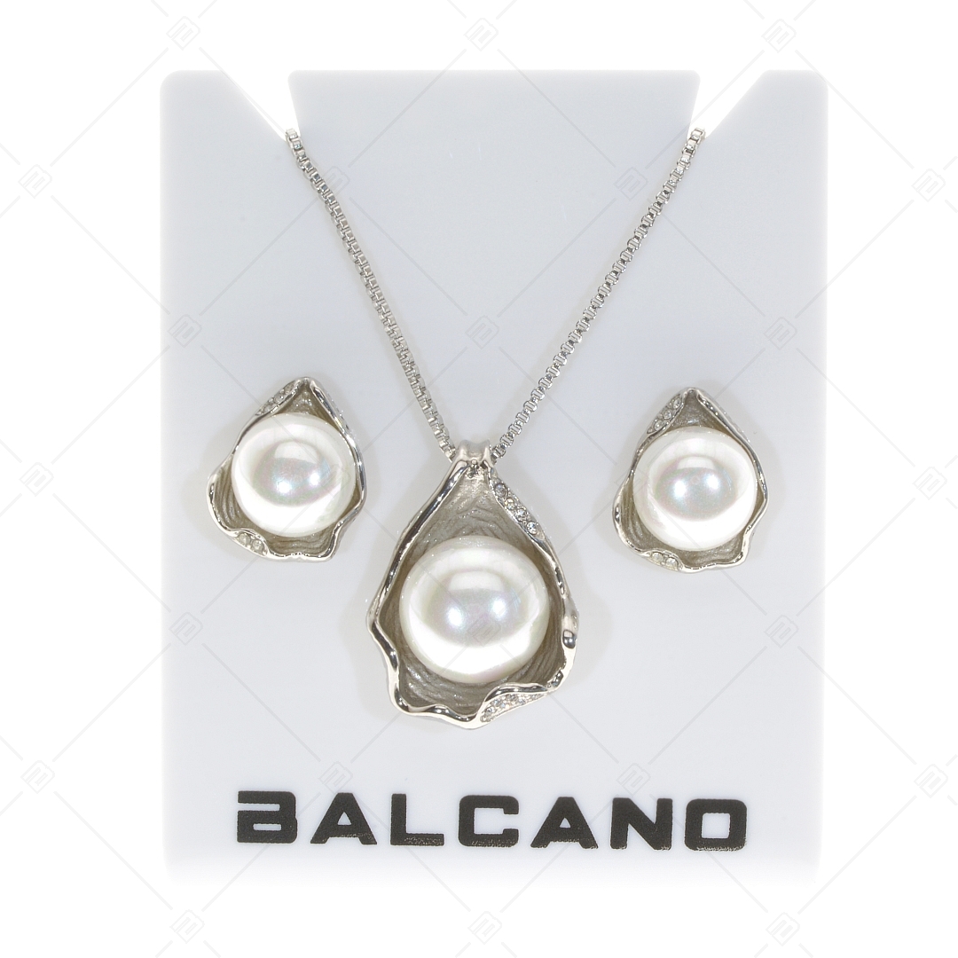 BALCANO - Marina / Edelstahl Halskette mit Muschelperlen Anhänger (341102BC00)