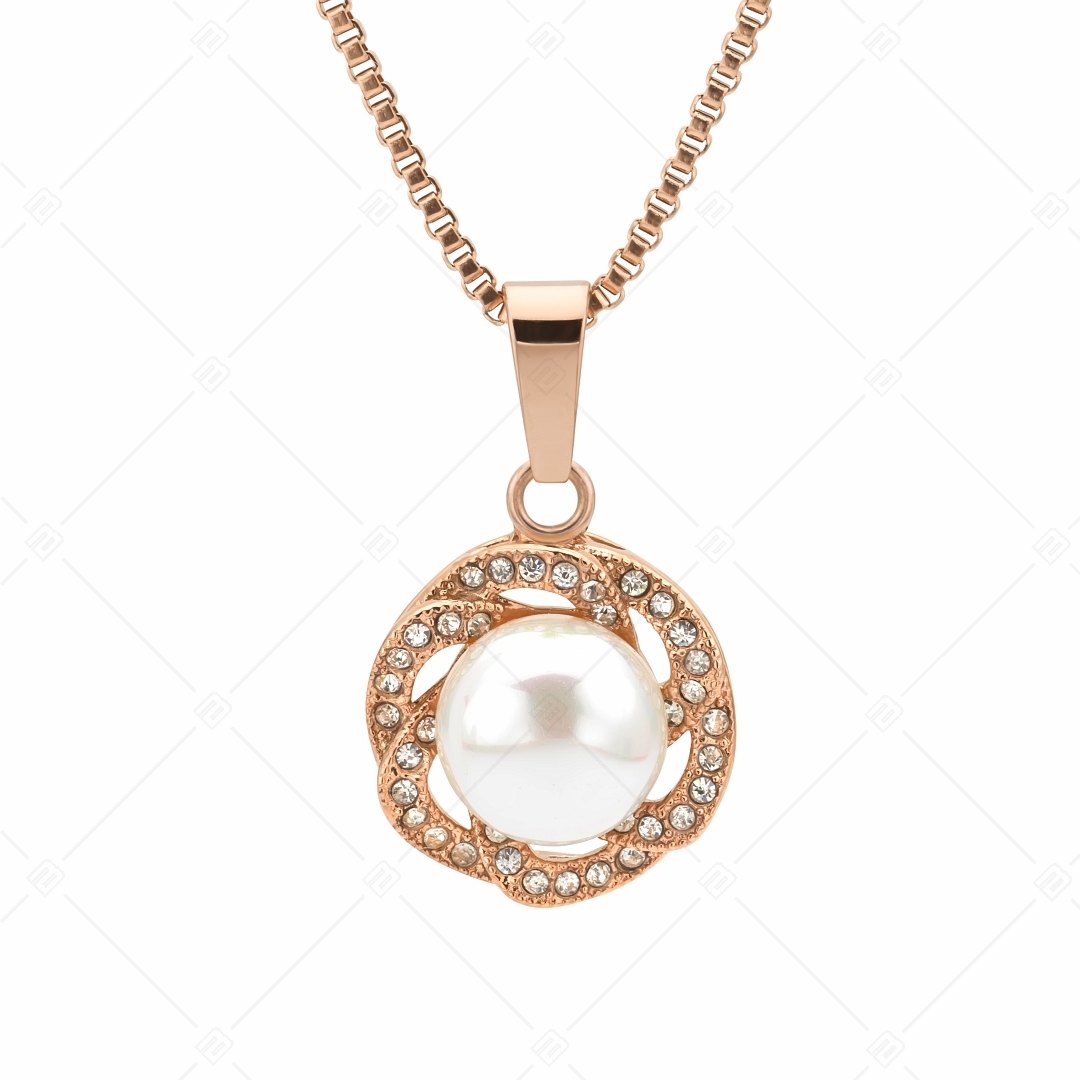 BALCANO - Serena / Stainless Steel Necklace With Beautiful Shell Pearl Pendant, 18K Rose Gold Plated (341103BC00)