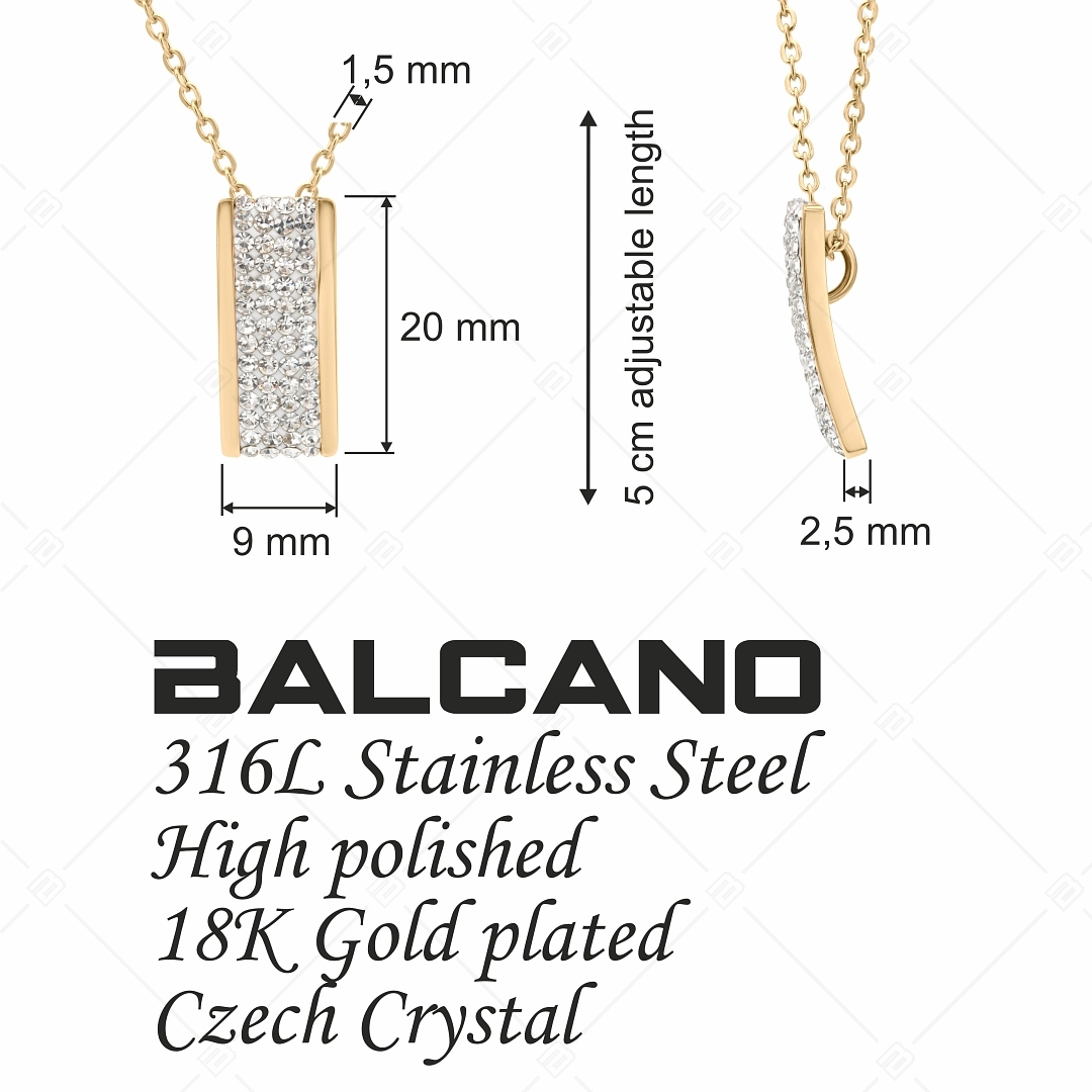 BALCANO - Giulia / Stainless Steel Necklace With Crystals, 18K Gold Plated (341105BC88)