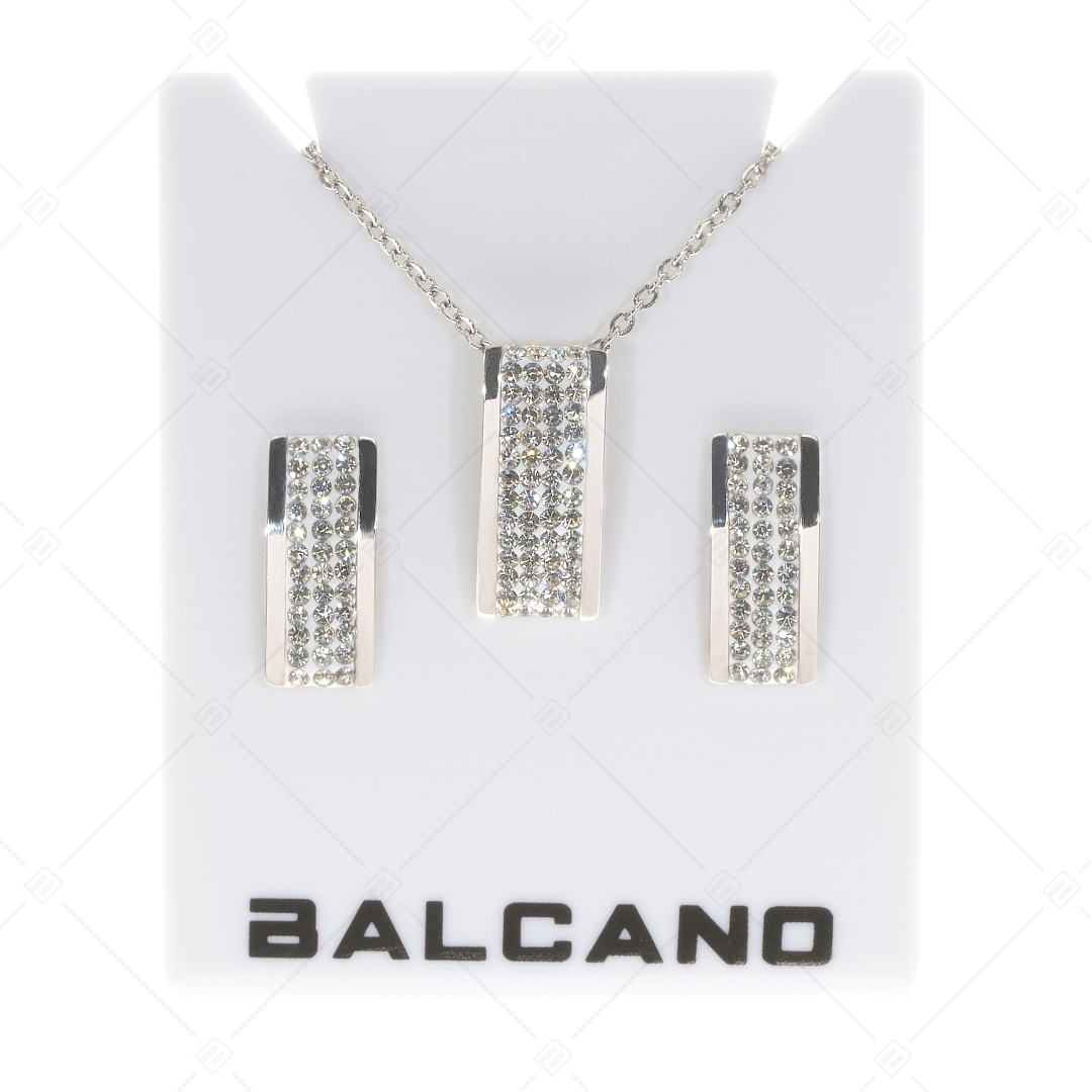BALCANO - Giulia / Collier en acier inoxydable avec pendentif en cristal rectangulaire avec hautement polie (341105BC97)