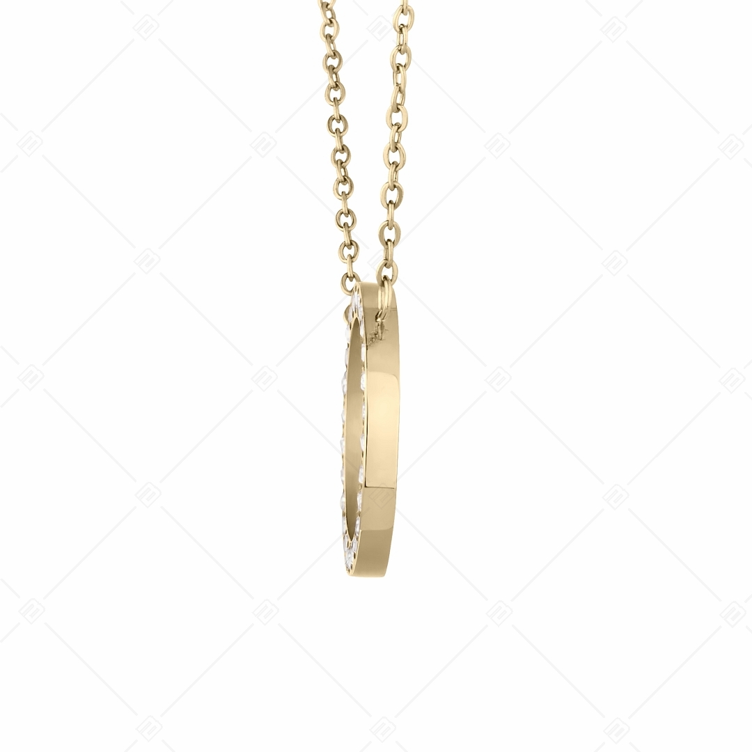 BALCANO - Veronic / Edelstahl Halskette mit rundem Zirkonia Edelstein Anhänger, 18K vergoldet (341106BC88)