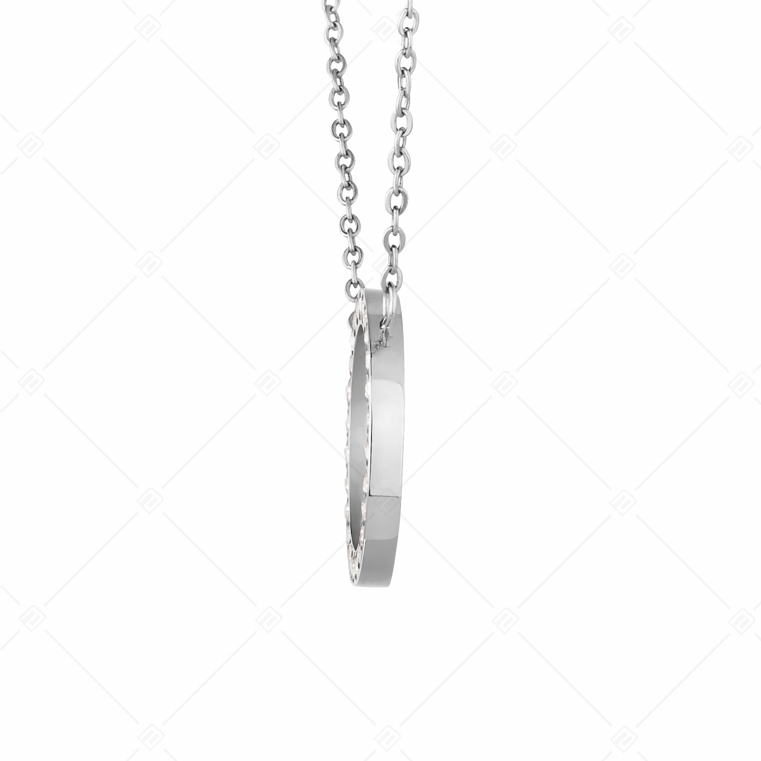 BALCANO - Veronic / Edelstahl Halskette mit rundem Zirkonia Edelstein Anhänger, Spiegelglanzpolierung (341106BC97)
