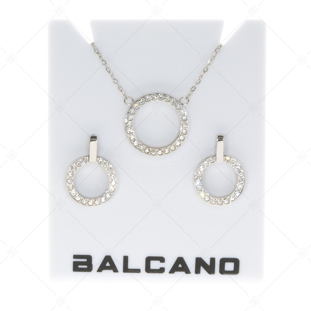 BALCANO - Veronic / Stainless Steel Necklace With Round Pendant and Zirconia Gemstones, High Polished (341106BC97)