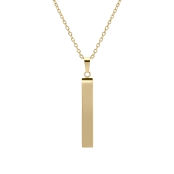 BALCANO - Bacchetta / Stainless Steel Necklace With Engravable Stick Pendant, 18K Gold Plated