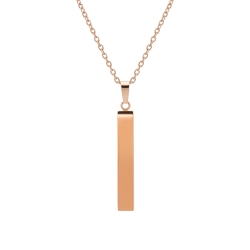 BALCANO - Bacchetta / Stainless Steel Necklace With Engravable Stick Pendant, 18K Rose Gold Plated