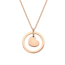 BALCANO - Sweetheart / Flattened cable  chain with heart pendant, 18K rose gold plated