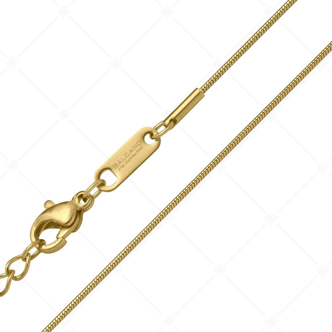 BALCANO - Snake / Edelstahl Schlangenkette mit 18K Gold Beschichtung- 1 mm (341210BC88)