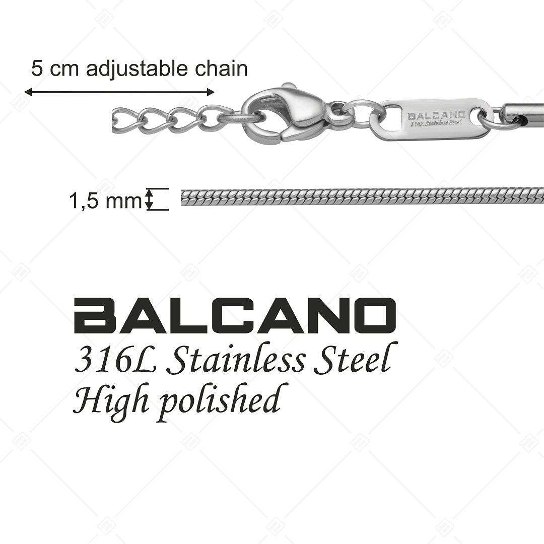 BALCANO - Snake / Edelstahl Schlangenkette mit Spiegelglanzpolierung - 1,5 mm (341212BC97)