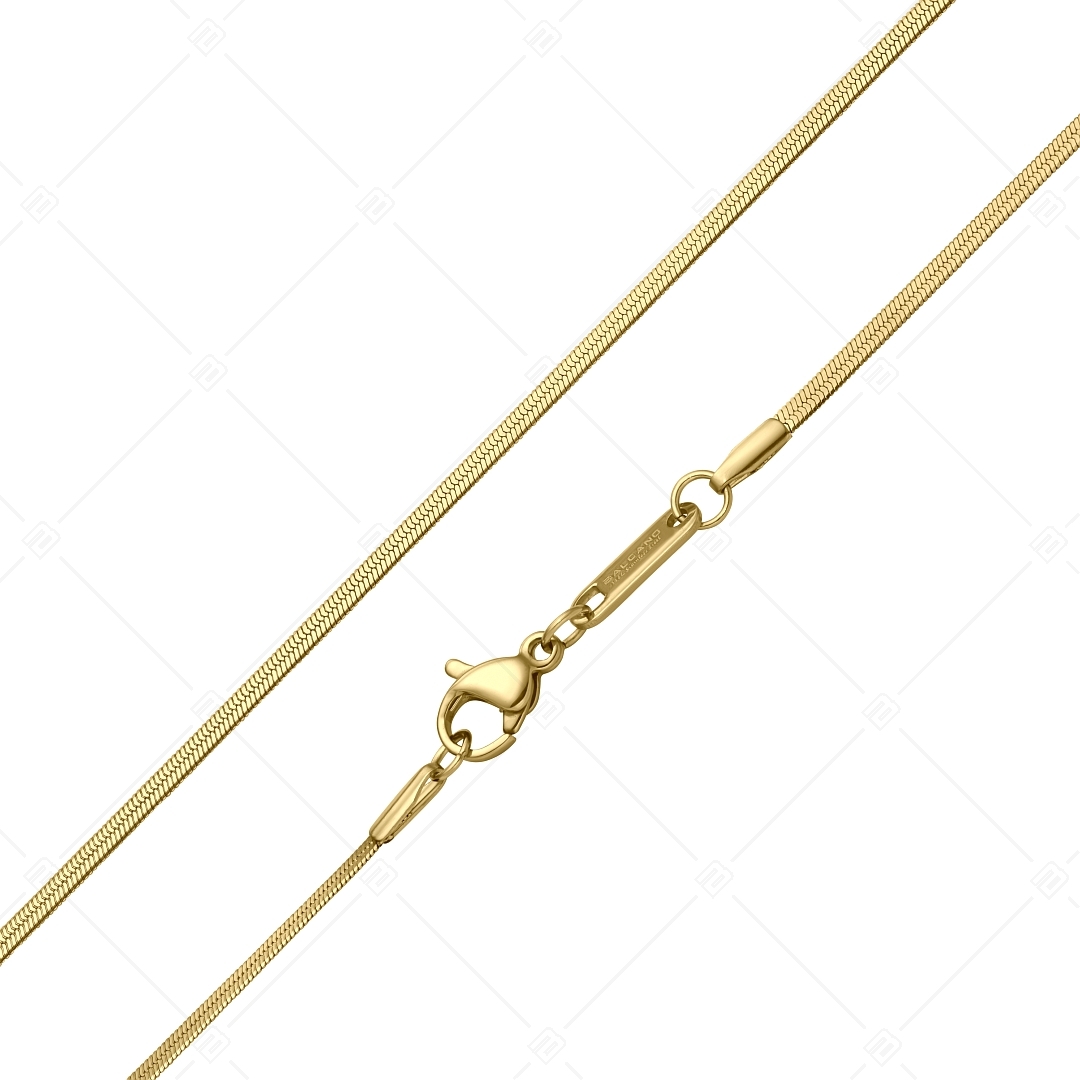 BALCANO - Flattened Snake / Stainless Steel Flattened Snake Chain, 18K Gold Plated - 1,9 mm (341215BC88)