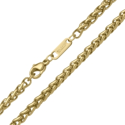 BALCANO - Braided / Stainless Steel Braided Chain, 18K Gold Plated - 4 mm