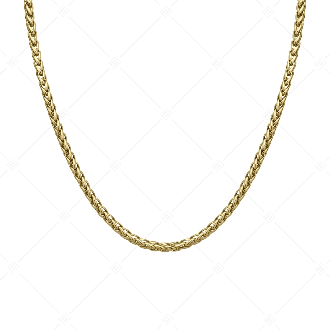BALCANO - Braided / Stainless Steel Braided Chain, 18K Gold Plated - 4 mm (341216BC88)