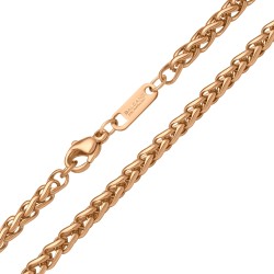 BALCANO - Braided / Stainless Steel Braided Chain, 18K Rose Gold Plated - 4 mm