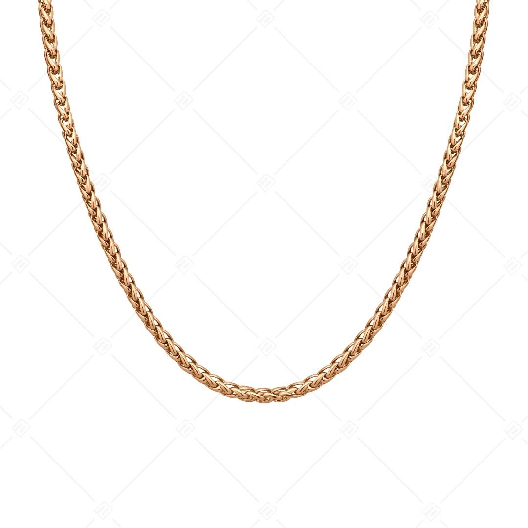 BALCANO - Braided / Stainless Steel Braided Chain, 18K Rose Gold Plated - 4 mm (341216BC96)