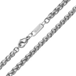 BALCANO - Braided / Stainless Steel Braided Chain, High Polished - 4 mm