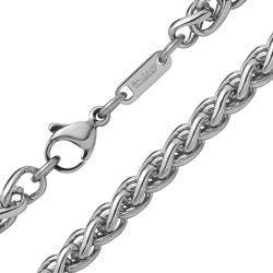 BALCANO - Braided / Stainless Steel Braided Chain, High Polished - 6 mm