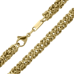 BALCANO - King's Braid / Stainless Steel Byzantine Chain, 18K Gold Plated - 6 mm