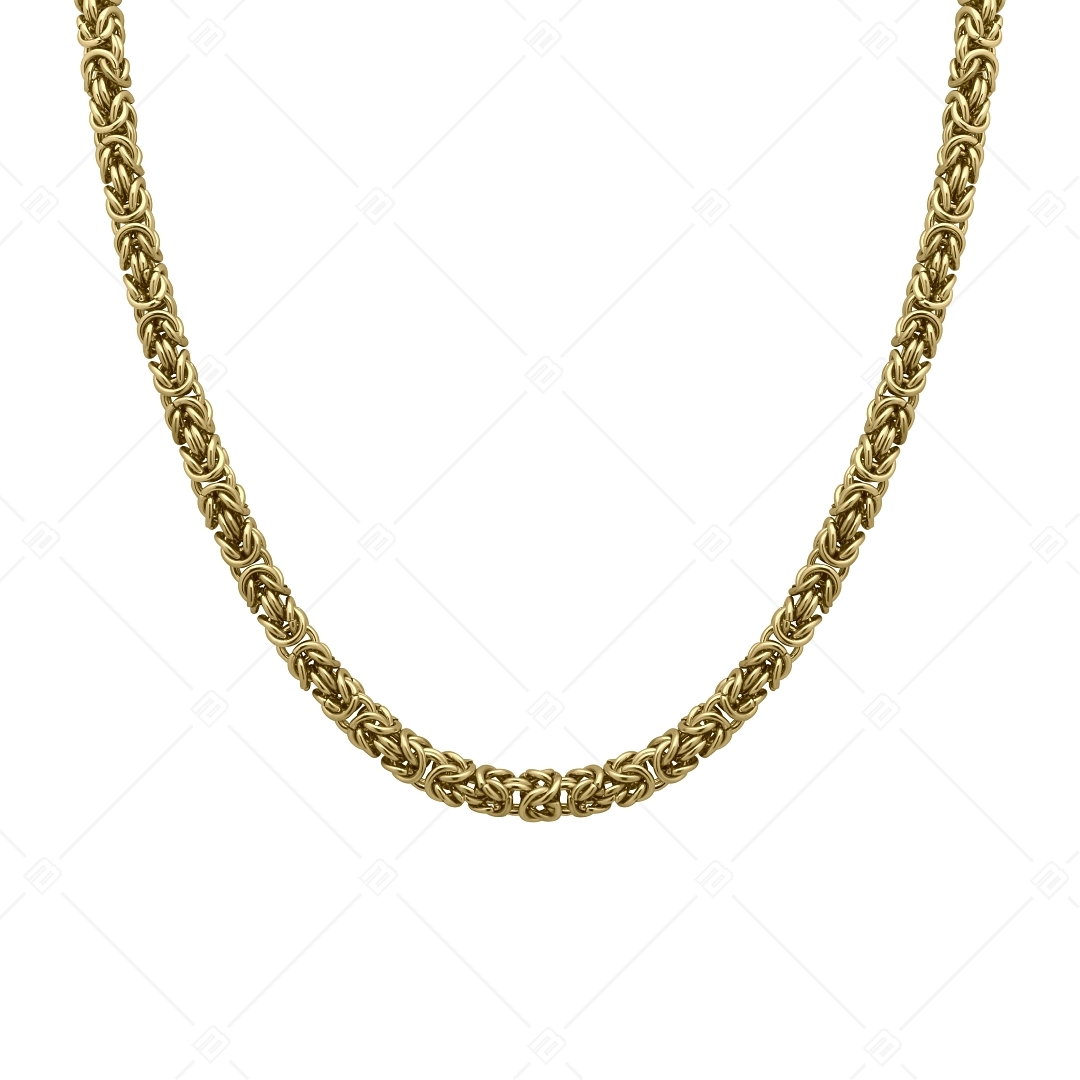 BALCANO - King's Braid / Chaîne du roi à maillon rond, collier byzantin plaqué or 18K - 6 mm (341219BC88)