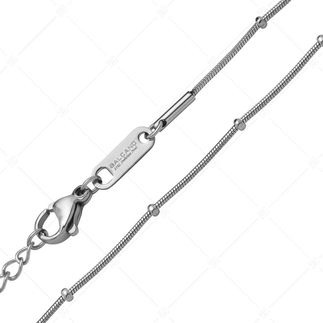 BALCANO - Beaded Snake / Stainless Steel Beaded Snake-Chain, High Polished - 1 mm (341220BC97)