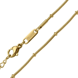 BALCANO - Beaded Snake / Stainless Steel Beaded Snake-Chain, 18K Gold Plated - 1,2 mm