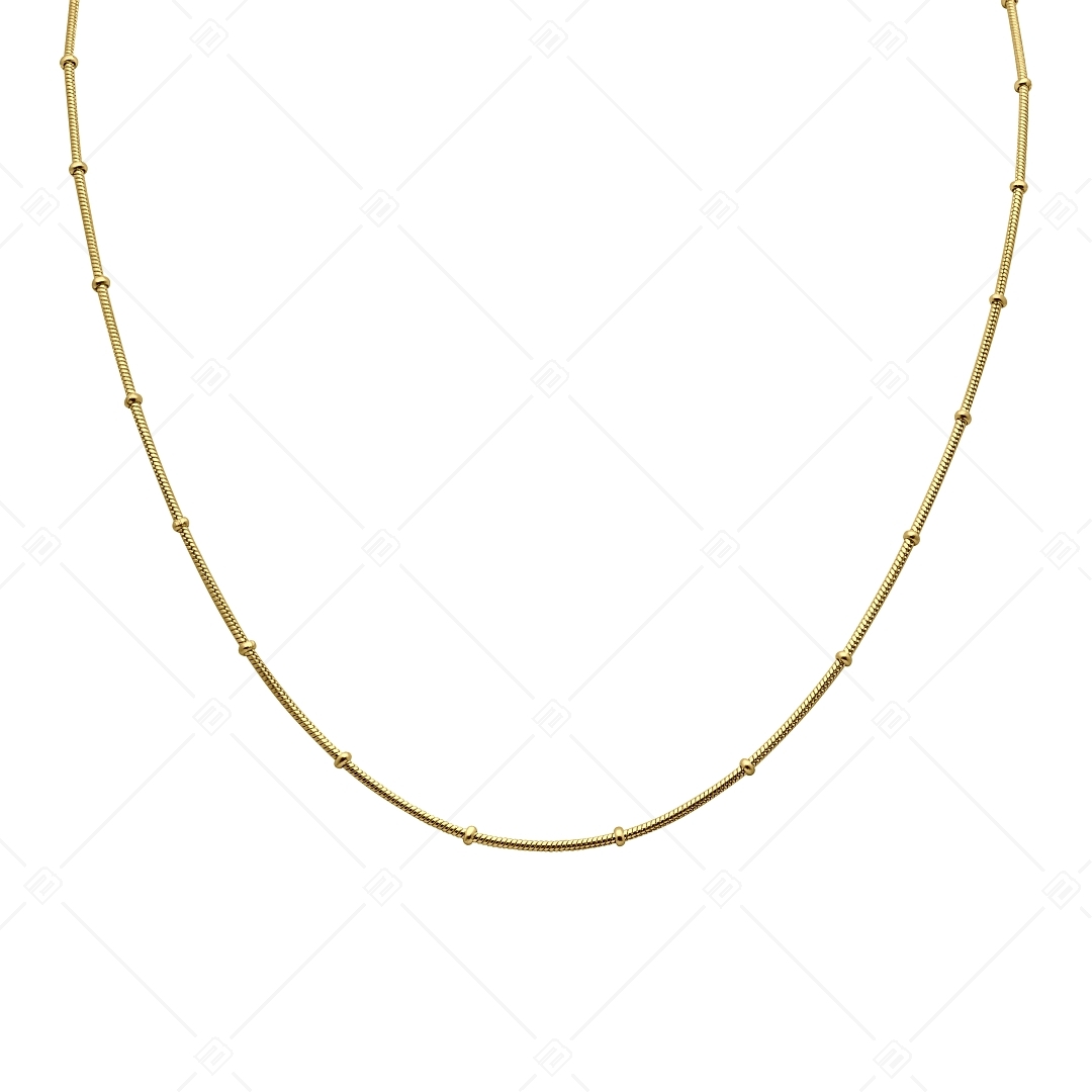 BALCANO - Beaded Snake / Stainless Steel Beaded Snake-Chain, 18K Gold Plated - 1,2 mm (341221BC88)