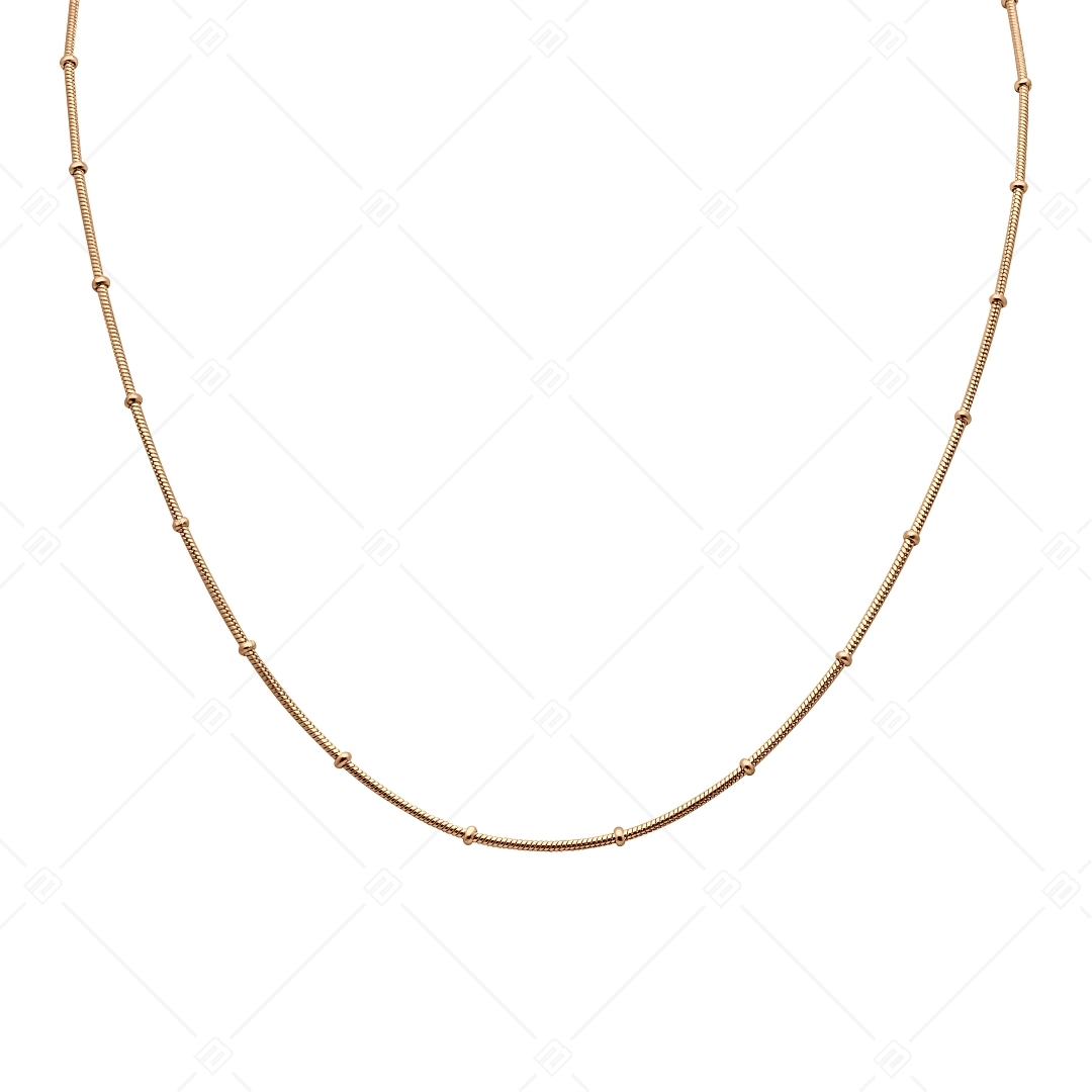 BALCANO - Beaded Snake / Stainless Steel Beaded Snake-Chain, 18K Rose Gold Plated - 1,2 mm (341221BC96)