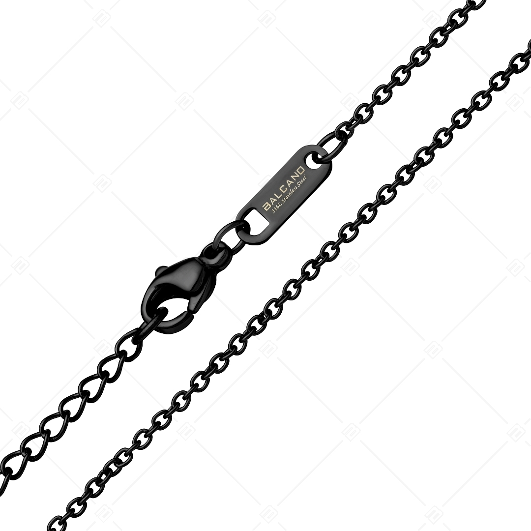 BALCANO - Cable Chain / Collier d'ancre en acier inoxydable avec plaqué PVD noir - 1,5 mm (341232BC11)