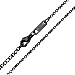BALCANO - Cable Chain / Collier d'ancre en acier inoxydable avec plaqué PVD noir - 1,5 mm