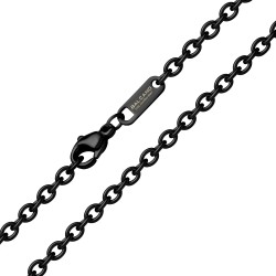 BALCANO - Cable Chain / Stainless Steel Cable Chain, Black PVD Plated - 3 mm