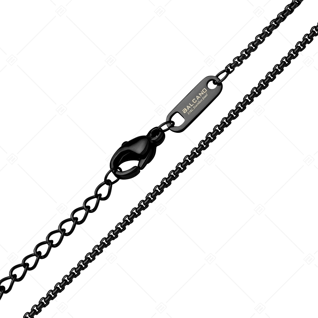 BALCANO - Round Venetian / Stainless Steel Round Venetian Chain, Black PVD Plated - 1,5 mm (341242BC11)