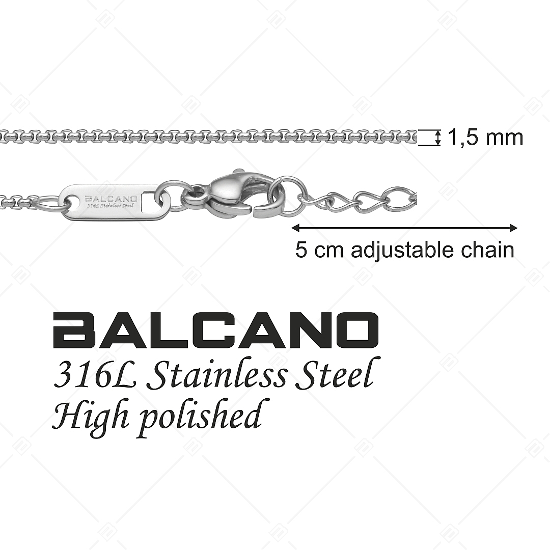 BALCANO - Round Venetian / Stainless Steel Round Venetian Chain, High Polished - 1,5 mm (341242BC97)