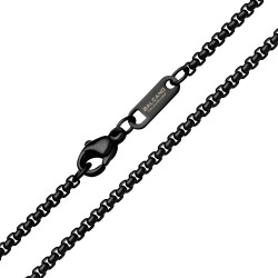 BALCANO - Round Venetian / Stainless Steel Round Venetian Chain, Black PVD Plated - 2 mm