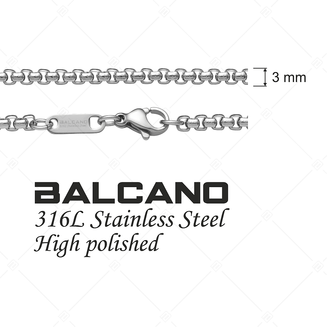 BALCANO - Round Venetian / Stainless Steel Round Venetian Chain, High Polished - 3 mm (341245BC97)