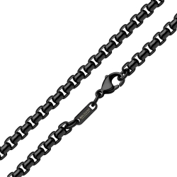 BALCANO - Rounded Venetian Chain / Collier cube vénitien avec maille arrondie revêtement PVD noir - 5 mm