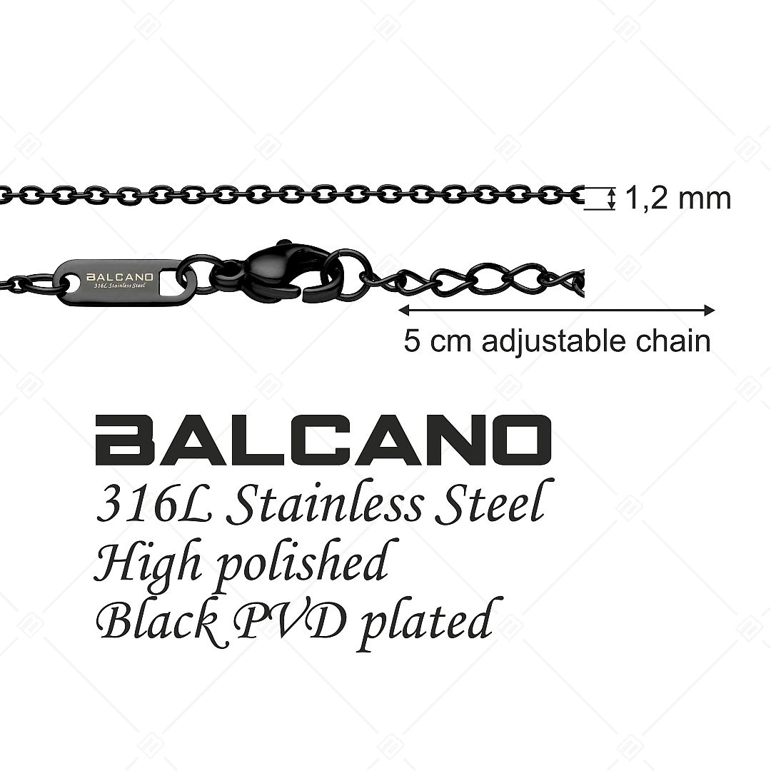 BALCANO - Flat Cable / Edelstahl Flache Ankerkette mit schwarzer PVD-Beschichtung - 1,2 mm (341251BC11)