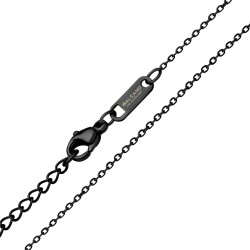 BALCANO - Flat Cable / Stainless Steel Flattened Cable Chain, Black PVD Plated - 1,2 mm