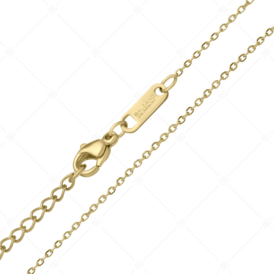 BALCANO - Flat Cable / Stainless Steel Flattened Cable Chain, 18K Gold Plated - 1,2 mm (341251BC88)