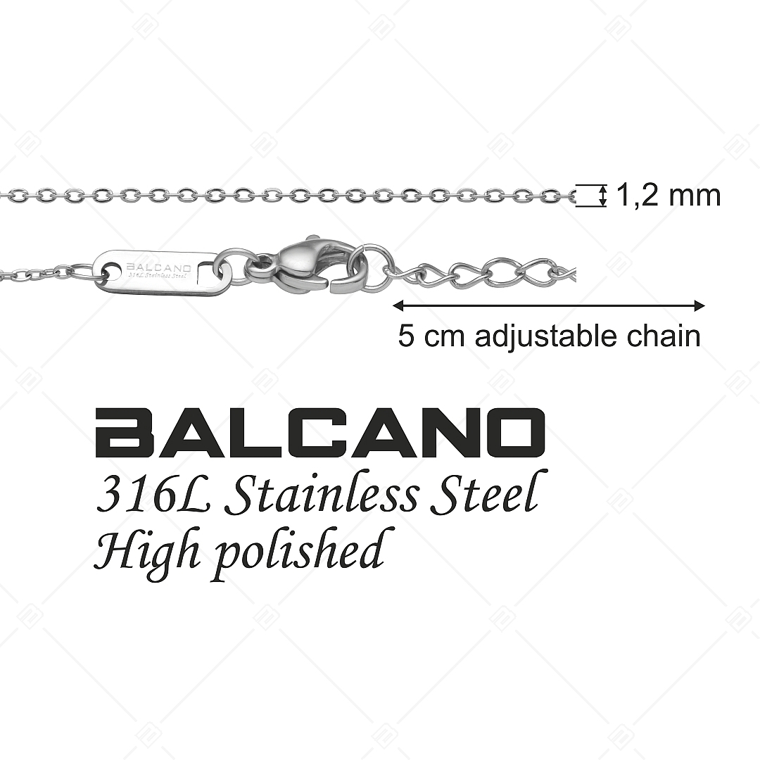 BALCANO - Flat Cable / Stainless Steel Flattened Cable Chain, High Polished - 1,2 mm (341251BC97)