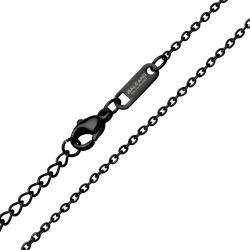 BALCANO - Flat Cable / Collier d'ancre à maillon plat avec revêtement PVD noir - 1,5 mm