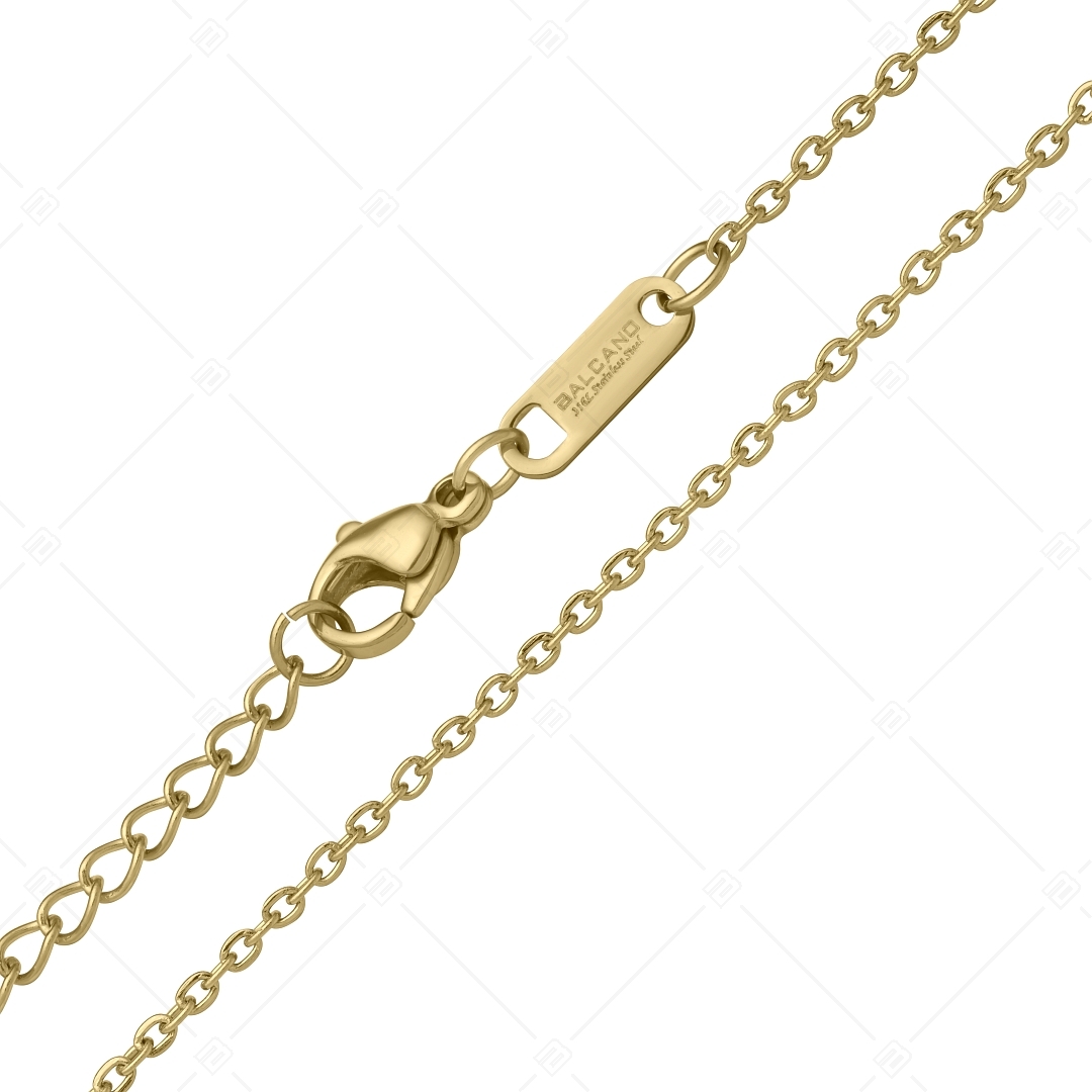 BALCANO - Flat Cable / Stainless Steel Flattened Cable Chain, 18K Gold Plated - 1,5 mm (341252BC88)