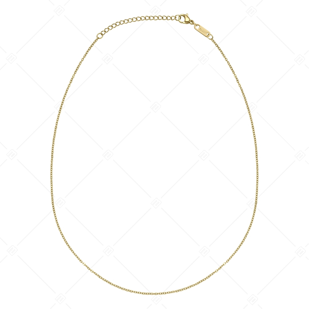 BALCANO - Flat Cable / Stainless Steel Flattened Cable Chain, 18K Gold Plated - 1,5 mm (341252BC88)