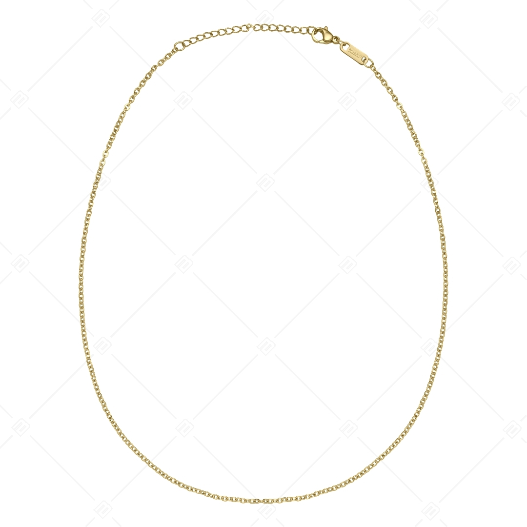 BALCANO - Flat Cable / Stainless Steel Flattened Cable Chain, 18K Gold Plated - 2 mm (341253BC88)